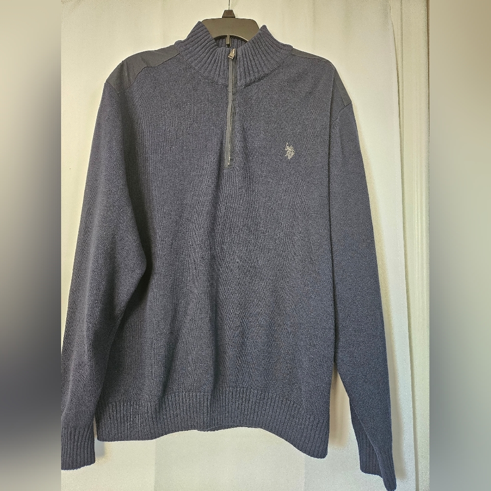 US Polo Association quarter zip pullover navy sweater size XL - Picture 8 of 9